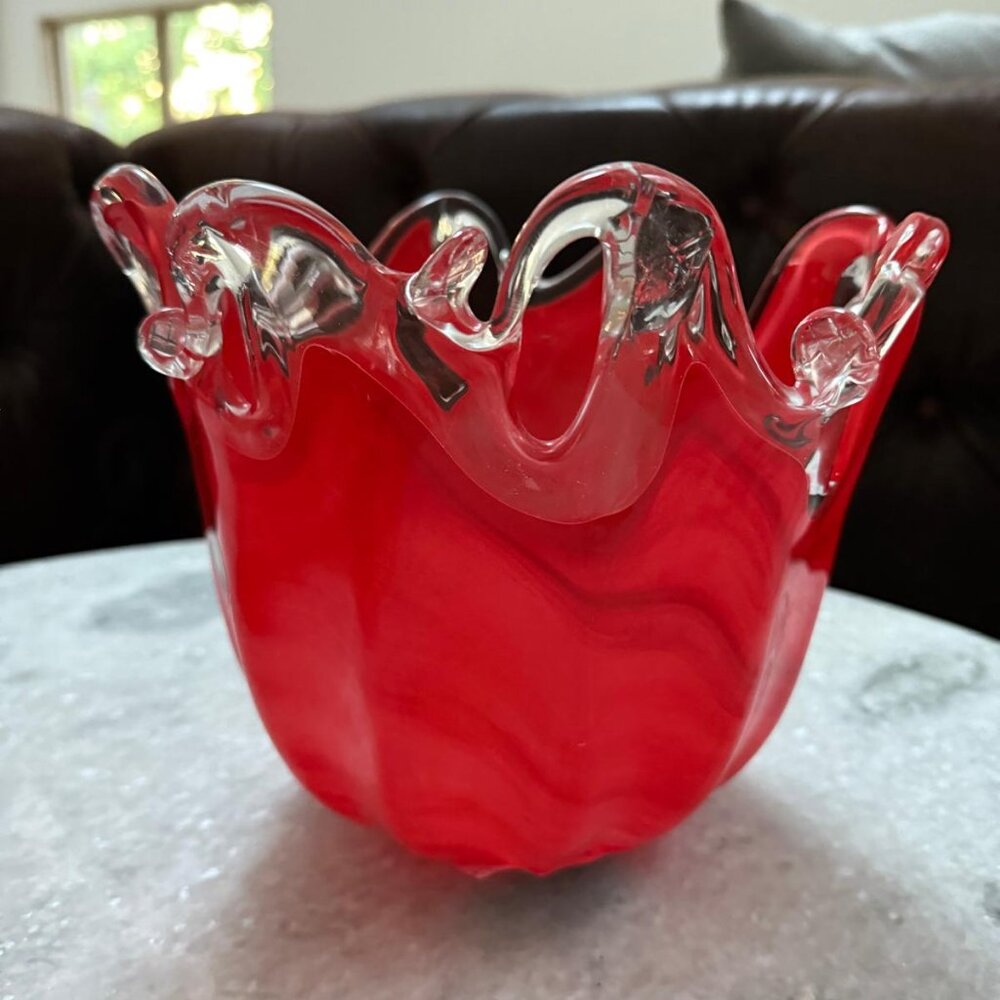White Cristal Bowl - Murano Style